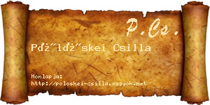 Pölöskei Csilla névjegykártya